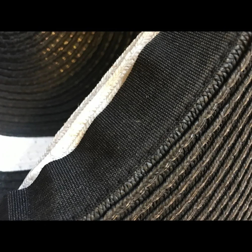 Vintage Black & White Wide Brim Hat - Picture 4 of 9